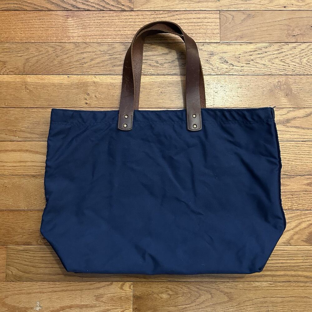 Ll Bean Signature Canvas Leather Strap Boat And Tote Large Bag
